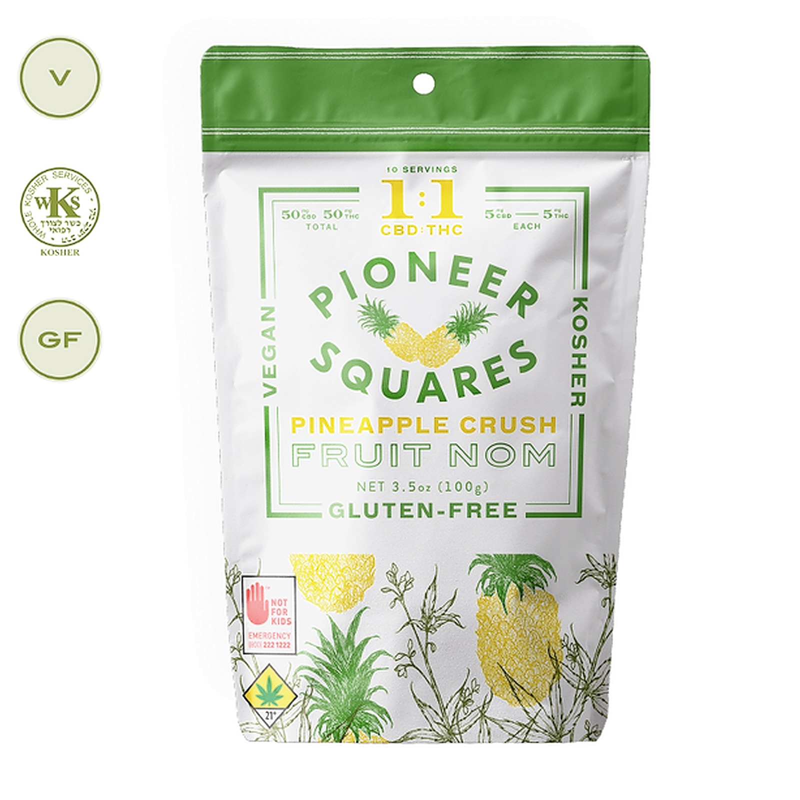 CBD Pineapple Crush Squares 100mg CE